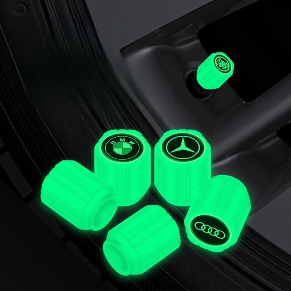 4 tapones luminosos para válvulas con logotipo de coche (universales)